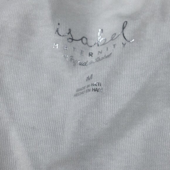 Isabel Maternity White Ribbed Pregnancy Tank Top Medium - Picture 4 of 11